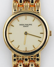 Ladies Patek Philippe 18K Yellow Gold 4748 Calatrava - Ivory White Dial B+P (1992)