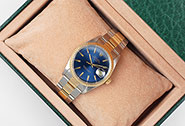 Rolex Oyster Perpetual Date 15223 18K/SS - Original Metallic Blue Dial