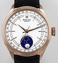 Rolex 39mm Cellini Moonphase 18K Everose Gold - White Dial 50535